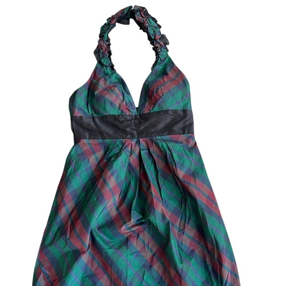 Kay Unger Women's Plaid Halter Cocktail Dress Size 8 - Picture 11 of 11